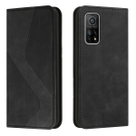 For Xiaomi Mi 10T Pro 5G Skin Feel Magnetic S-type Solid Color Horizontal Flip Leather Case with Holder & Card Slot & Wallet(Black)