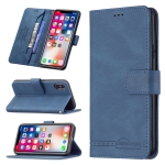 Magnetic Clasp RFID Blocking Anti-Theft Leather Case with Holder & Card Slots & Wallet For iPhone X / XS(Blue)